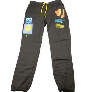 Reason Brand Mens Jogger Sweatpants Large Black Leopard Graphic NWT